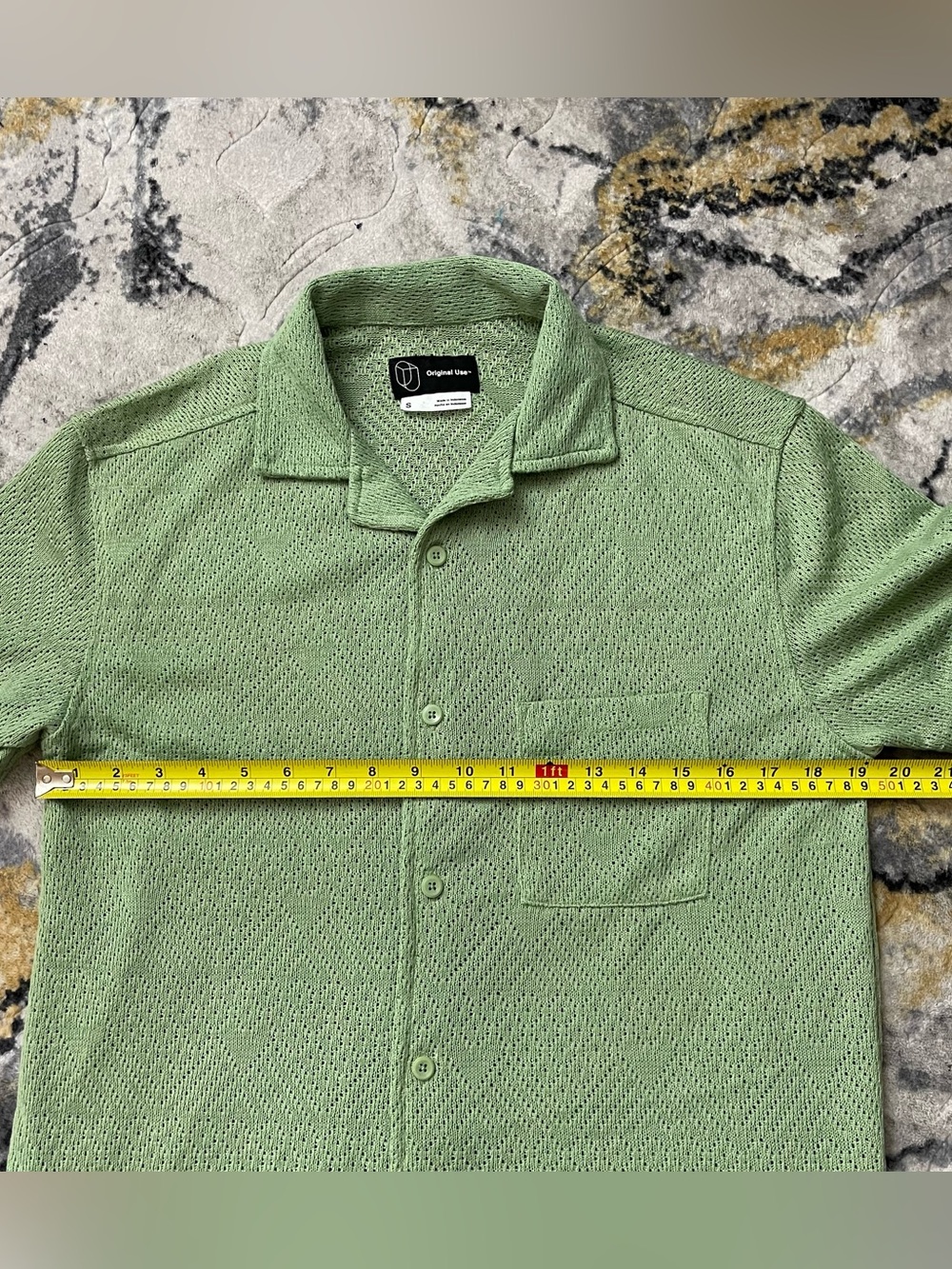 Original Use Sage Green Short-Sleeve Knit Polo Shirt - Picture 4 of 7